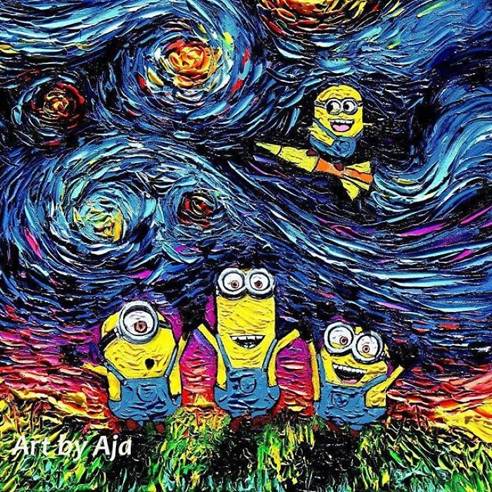 Artist’s Painting Gets Mistaken For A Van Gogh, So She Creates Brilliant ‘Starry Night’ Series (Part II)