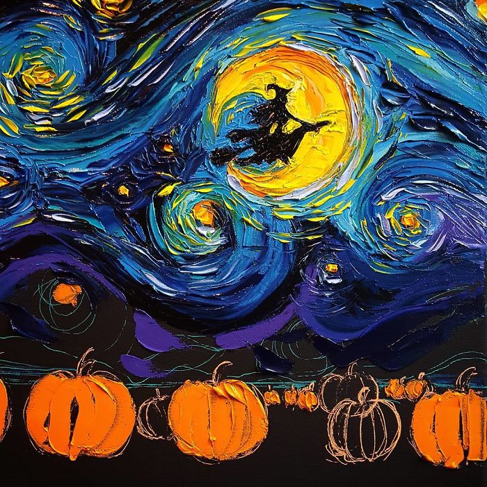 Artist’s Painting Gets Mistaken For A Van Gogh, So She Creates Brilliant ‘Starry Night’ Series (Part II)