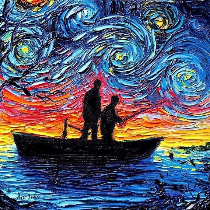 Artist’s Painting Gets Mistaken For A Van Gogh, So She Creates Brilliant ‘Starry Night’ Series (Part II)