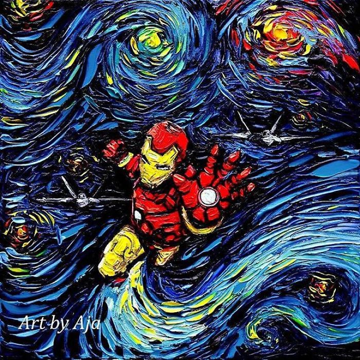 Artist’s Painting Gets Mistaken For A Van Gogh, So She Creates Brilliant ‘Starry Night’ Series (Part II)