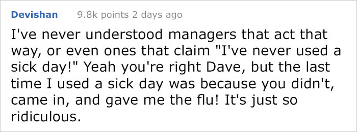 ‘Don’t Believe I’m Sick?’ People Are Applauding The Way This Employee Got Revenge On Her Manager ‘Don’t Believe I’m Sick?’ People Are Applauding The Way This Employee Got Revenge On Her Manager