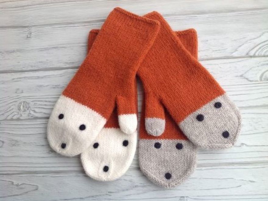 Cosy Felted Mittens With Forest Animals And Magical Characters