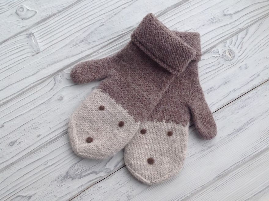 Cosy Felted Mittens With Forest Animals And Magical Characters