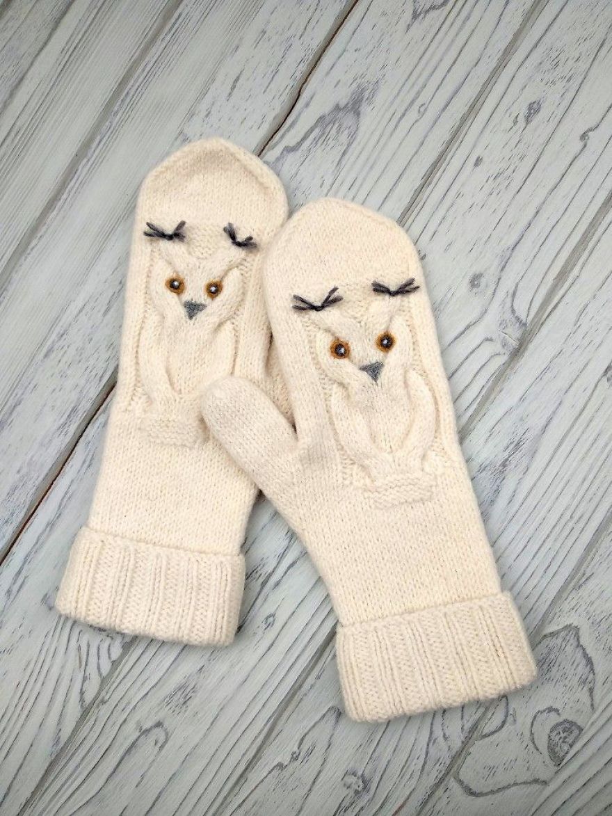 Cosy Felted Mittens With Forest Animals And Magical Characters