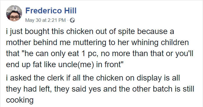 Man Buys All Of The Chicken In Store So A Fat-Shaming Stranger Couldn’t Get Any Man Buys All Of The Chicken In Store So A Fat-Shaming Stranger Couldn’t Get Any