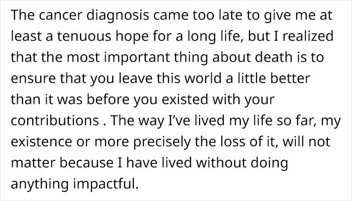 24-Year-Old Diagnosed With Terminal Cancer Lists The Things He Realized Are Truly Important In This Life 24-Year-Old Diagnosed With Terminal Cancer Lists The Things He Realized Are Truly Important In This Life