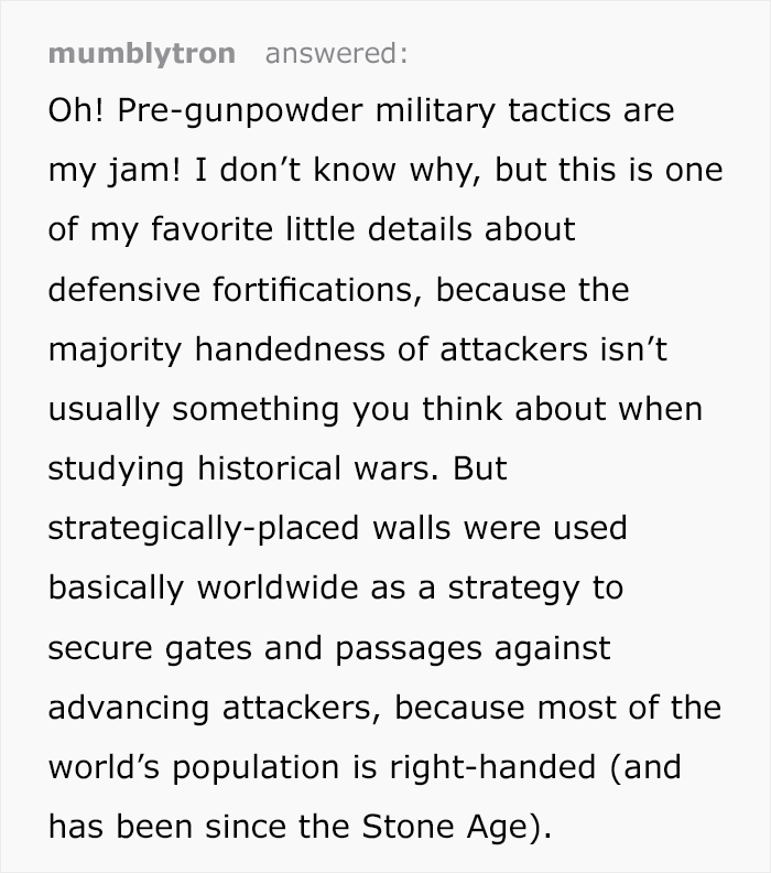 Someone Illustrates Why Stairs In Castles Were Spiral And Why Left-Handed Knights Were Physically Unable To Joust Someone Illustrates Why Stairs In Castles Were Spiral And Why Left-Handed Knights Were Physically Unable To Joust