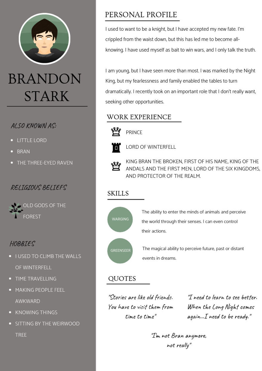 I Work In The Recruitment Industry, So I Imagined The Resumes Of Game Of Thrones Characters (10 Pics) I Work In The Recruitment Industry, So I Imagined The Resumes Of Game Of Thrones Characters (10 Pics)
