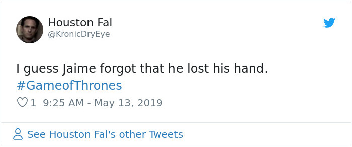 GoT Fails Once Again By Forgetting That Jaime Doesn’t Have A Hand GoT Fails Once Again By Forgetting That Jaime Doesn’t Have A Hand