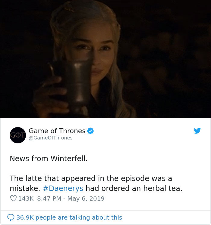 HBO Responds To Leaving That Coffee Cup In Game Of Thrones Scene, Says It’s Not Starbucks