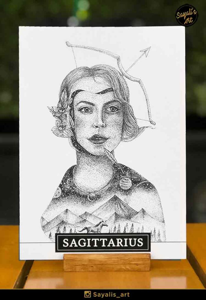 I Spent An Entire Year Creating Zodiac Signs As Beautiful Ladies Using Only Dots