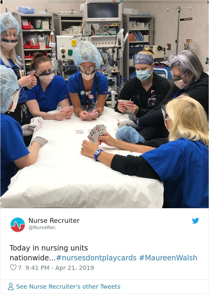 Senator Says Nurses Don’t Need Breaks As They Spend Most Of The Day Playing Cards, Nurses Respond With Sarcastic Pics Senator Says Nurses Don’t Need Breaks As They Spend Most Of The Day Playing Cards, Nurses Respond With Sarcastic Pics