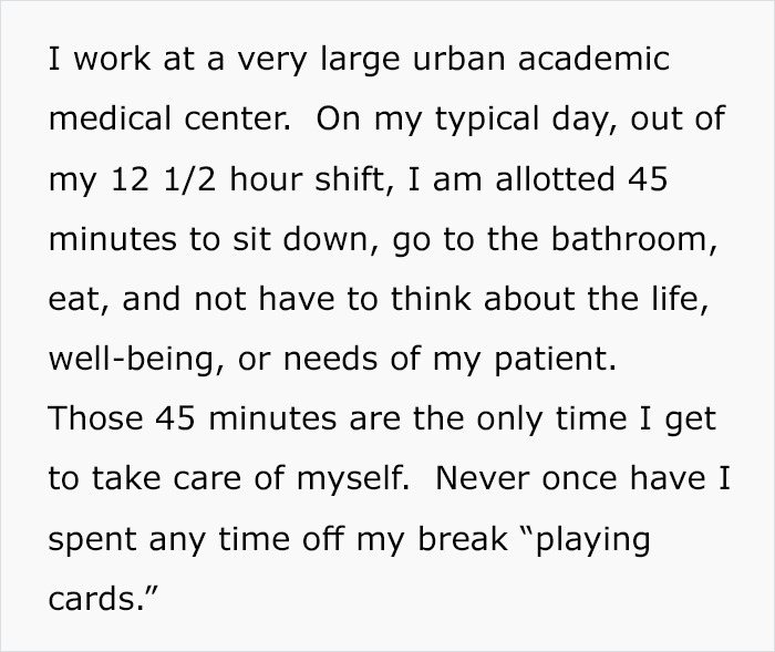 Senator Says Nurses Don’t Need Breaks As They Spend Most Of The Day Playing Cards, Nurses Respond With Sarcastic Pics Senator Says Nurses Don’t Need Breaks As They Spend Most Of The Day Playing Cards, Nurses Respond With Sarcastic Pics