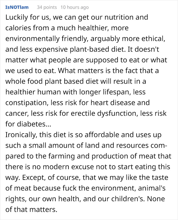 Vegan Asks People To Try Hunting Animals And Eating Them Raw In Order To See How Unnatural It Is For Humans, Gets Roasted Badly Vegan Asks People To Try Hunting Animals And Eating Them Raw In Order To See How Unnatural It Is For Humans, Gets Roasted Badly