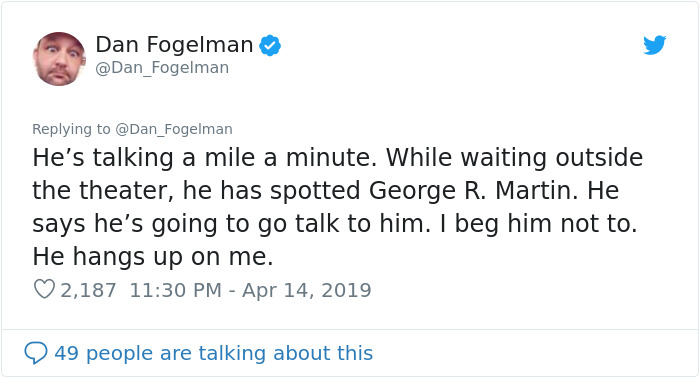 George RR Martin Unknowingly Has Dinner With Dying Fan, His Friend Thanks Him With Wholesome Post George RR Martin Unknowingly Has Dinner With Dying Fan, His Friend Thanks Him With Wholesome Post