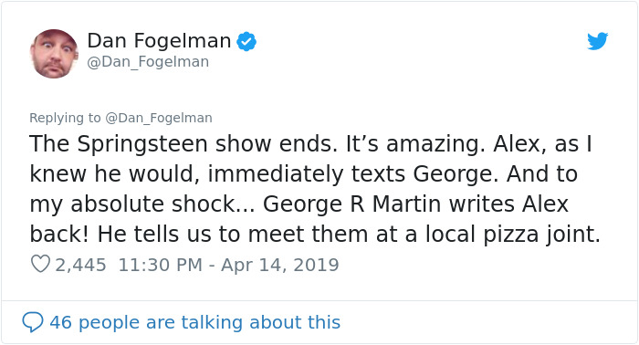 George RR Martin Unknowingly Has Dinner With Dying Fan, His Friend Thanks Him With Wholesome Post George RR Martin Unknowingly Has Dinner With Dying Fan, His Friend Thanks Him With Wholesome Post