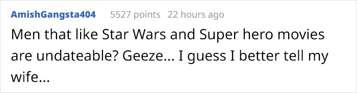 Someone Tweets About Super Hero Fans Being Undateable, So This Woman Reveals The Toxicity Surrounding Men Someone Tweets About Super Hero Fans Being Undateable, So This Woman Reveals The Toxicity Surrounding Men