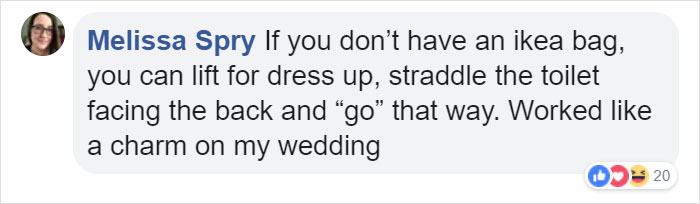 Bride-To-Be Invents IKEA Bag Hack To Pee Worry Free On Her Wedding Day