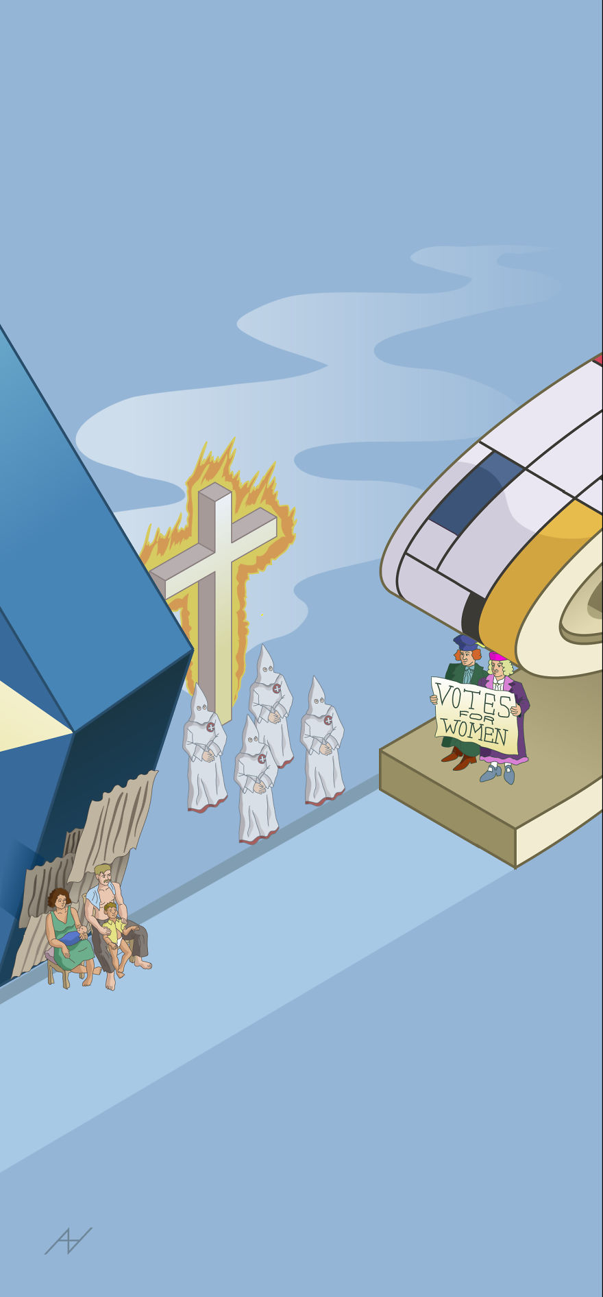 I Draw Illustrations With Symbols Of The 20s, 40s And 60s To Express My Love For Pop-Culture And History I Draw Illustrations With Symbols Of The 20s, 40s And 60s To Express My Love For Pop-Culture And History