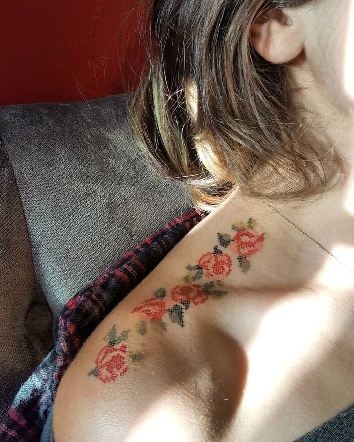 Apparently, Embroidery Tattoos Are A Thing And It Looks Cooler Than It Sounds (30 Pics) Apparently, Embroidery Tattoos Are A Thing And It Looks Cooler Than It Sounds (30 Pics)