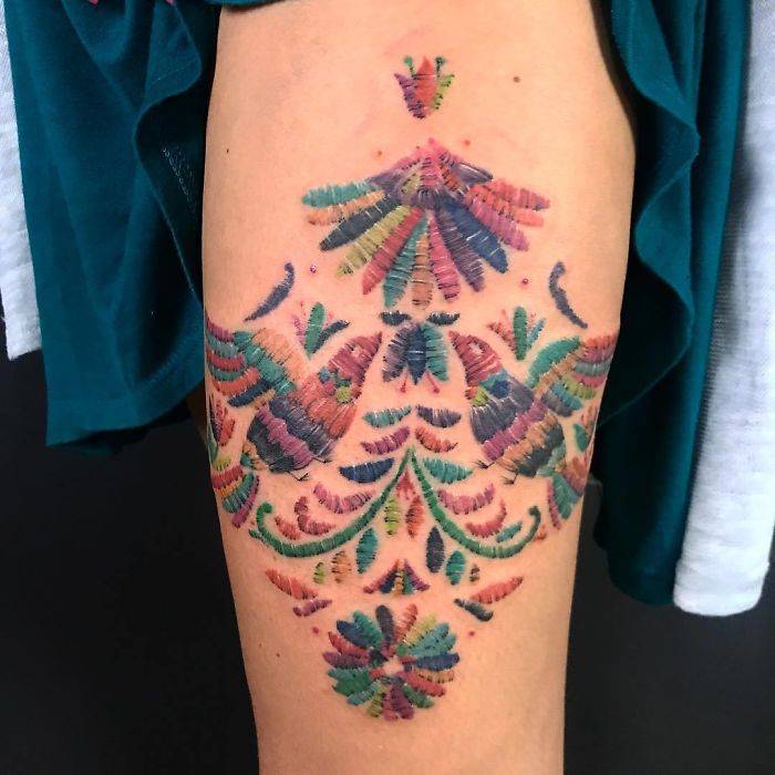 Apparently, Embroidery Tattoos Are A Thing And It Looks Cooler Than It Sounds (30 Pics) Apparently, Embroidery Tattoos Are A Thing And It Looks Cooler Than It Sounds (30 Pics)