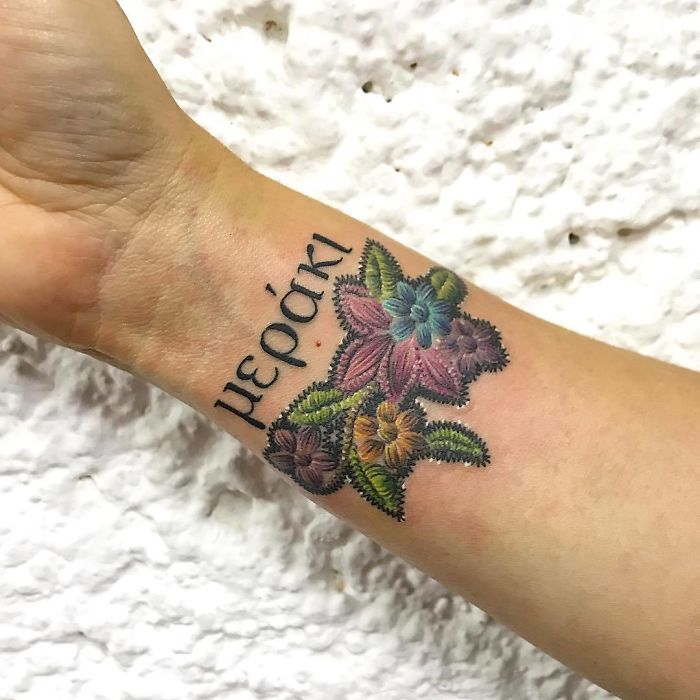 Apparently, Embroidery Tattoos Are A Thing And It Looks Cooler Than It Sounds (30 Pics) Apparently, Embroidery Tattoos Are A Thing And It Looks Cooler Than It Sounds (30 Pics)