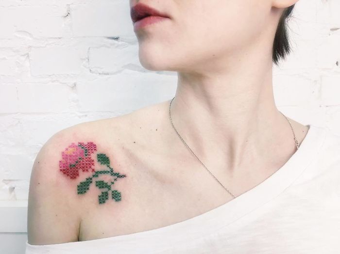 Apparently, Embroidery Tattoos Are A Thing And It Looks Cooler Than It Sounds (30 Pics) Apparently, Embroidery Tattoos Are A Thing And It Looks Cooler Than It Sounds (30 Pics)