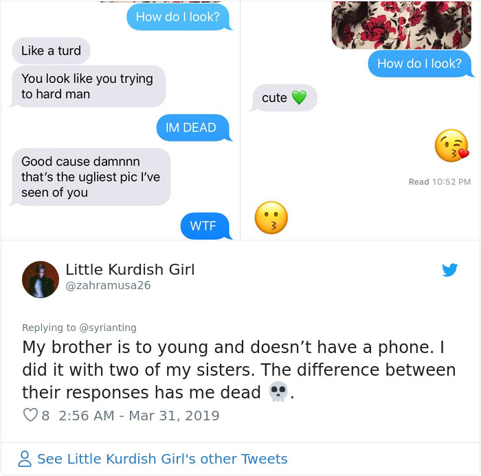 30 Sisters Ask Brothers How They Look, Post Their Responses 30 Sisters Ask Brothers How They Look, Post Their Responses