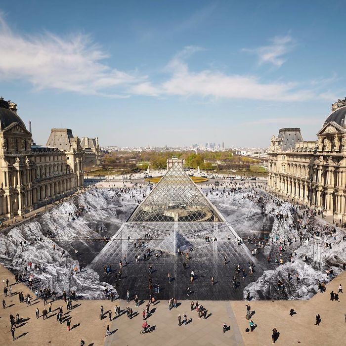 Artist Creates Incredible Optical Illusion At The Louvre So It Could Be Destroyed In A Couple Of Days Artist Creates Incredible Optical Illusion At The Louvre So It Could Be Destroyed In A Couple Of Days