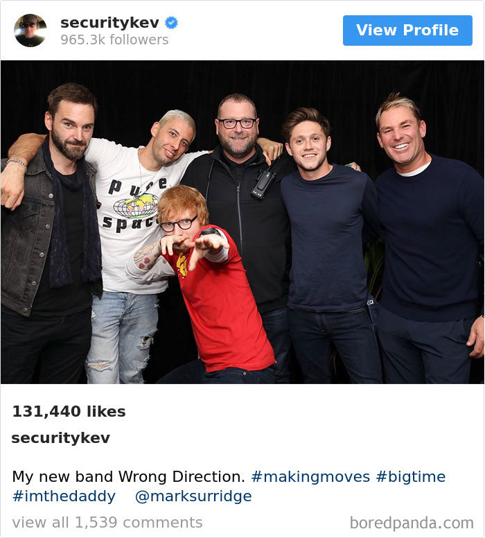 Ed Sheeran’s Security Guard Has An Instagram With 853K Followers, And It’s Better Than His Boss’s Ed Sheeran’s Security Guard Has An Instagram With 853K Followers, And It’s Better Than His Boss’s
