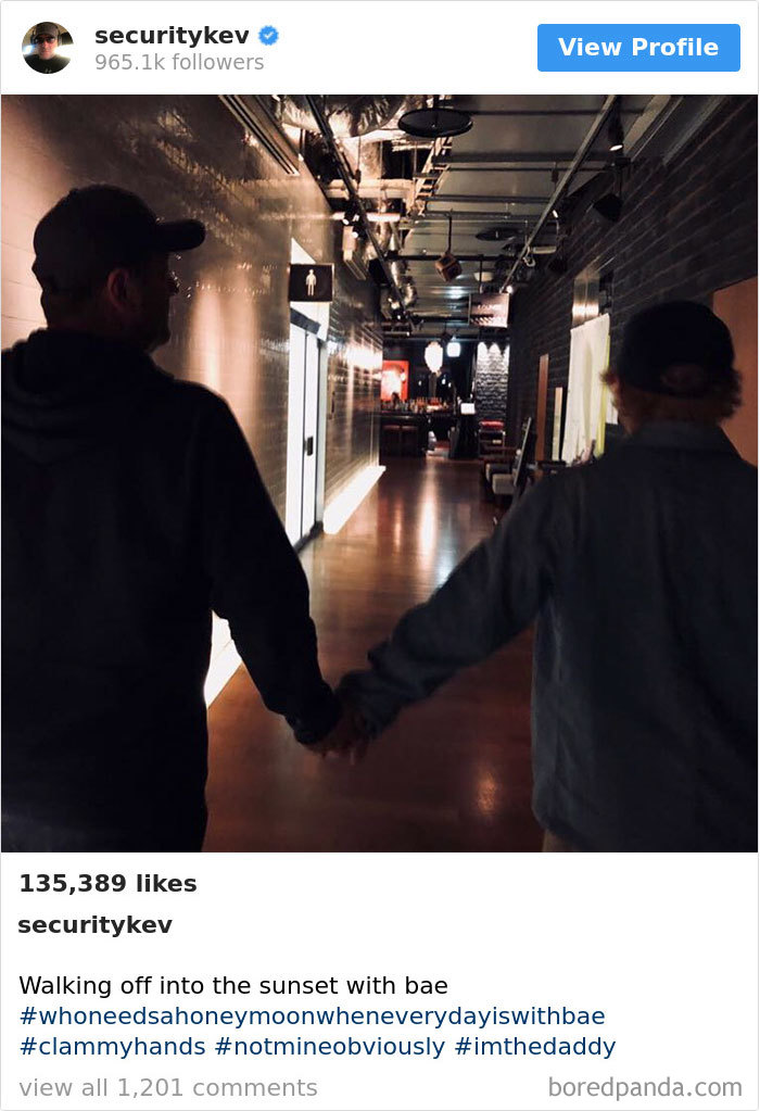 Ed Sheeran’s Security Guard Has An Instagram With 853K Followers, And It’s Better Than His Boss’s Ed Sheeran’s Security Guard Has An Instagram With 853K Followers, And It’s Better Than His Boss’s