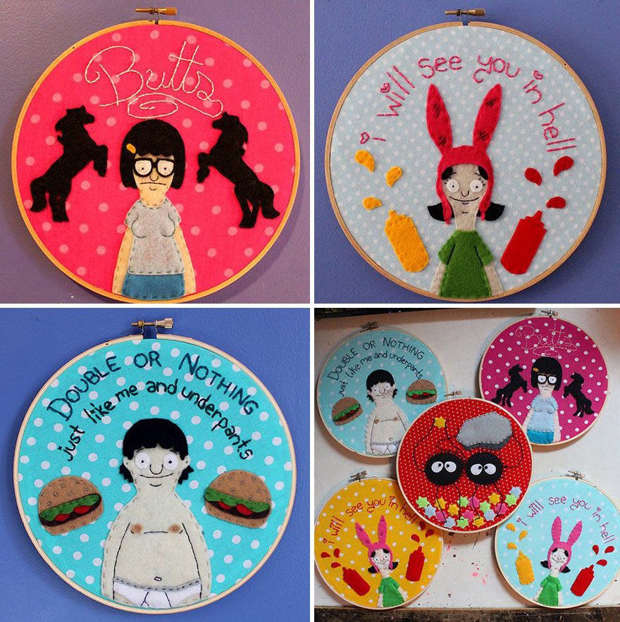 I&#8217;m Addicted To Making Embroidery Hoops Of Popular Animated Characters