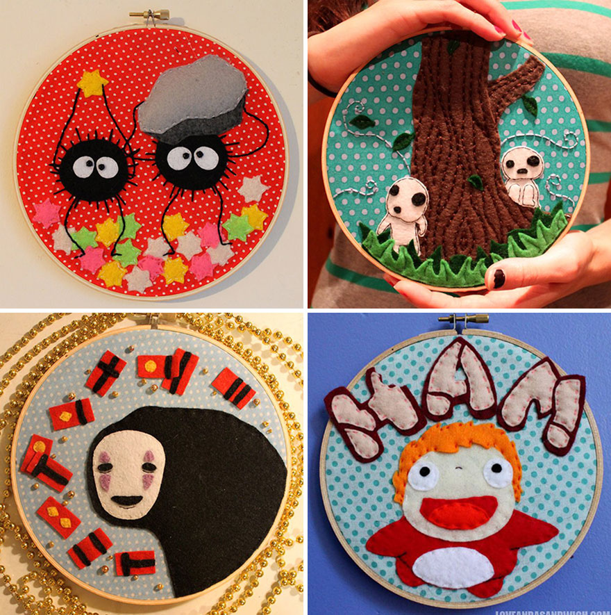 I&#8217;m Addicted To Making Embroidery Hoops Of Popular Animated Characters
