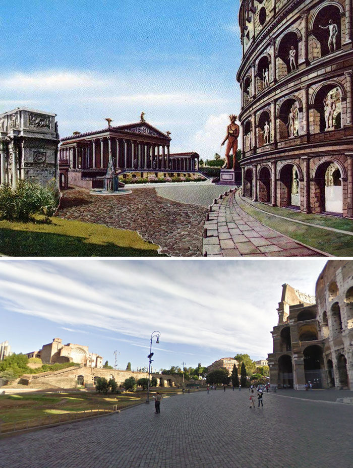 This Is How These 8 Famous Ancient Roman Structures Looked In The Past Vs. Now