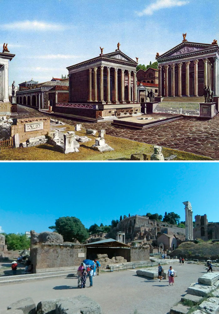 This Is How These 8 Famous Ancient Roman Structures Looked In The Past Vs. Now