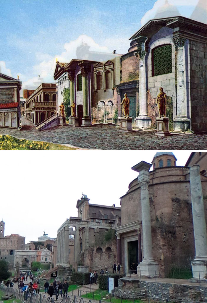 This Is How These 8 Famous Ancient Roman Structures Looked In The Past Vs. Now