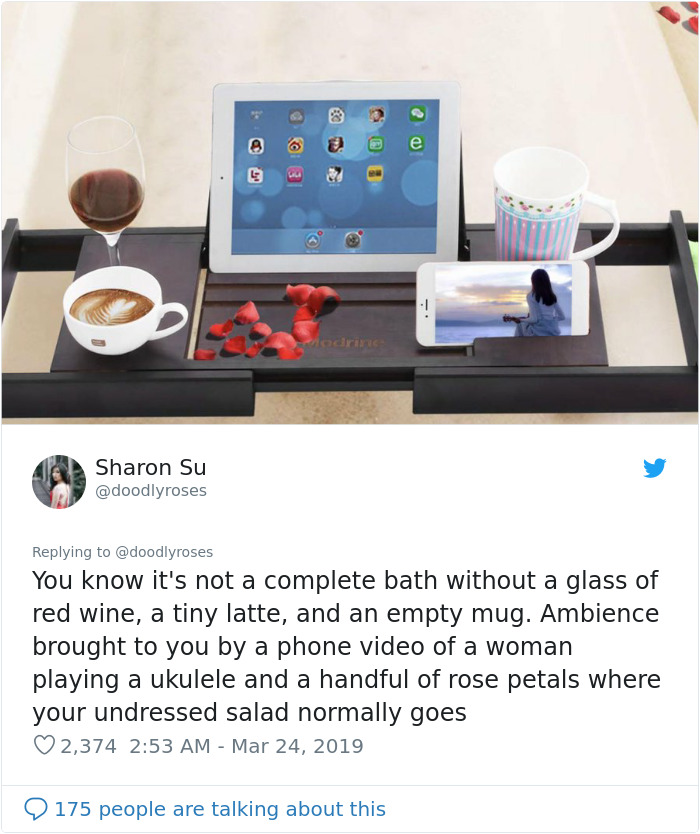 10 Hilarious Examples That Prove Bathtub Tray Designers Have No Idea What Women Do In The Bath