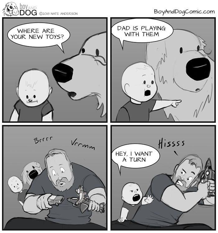 Father Illustrates The Friendship Between His Baby And Their Dog (30 New Comics) Father Illustrates The Friendship Between His Baby And Their Dog (30 New Comics)