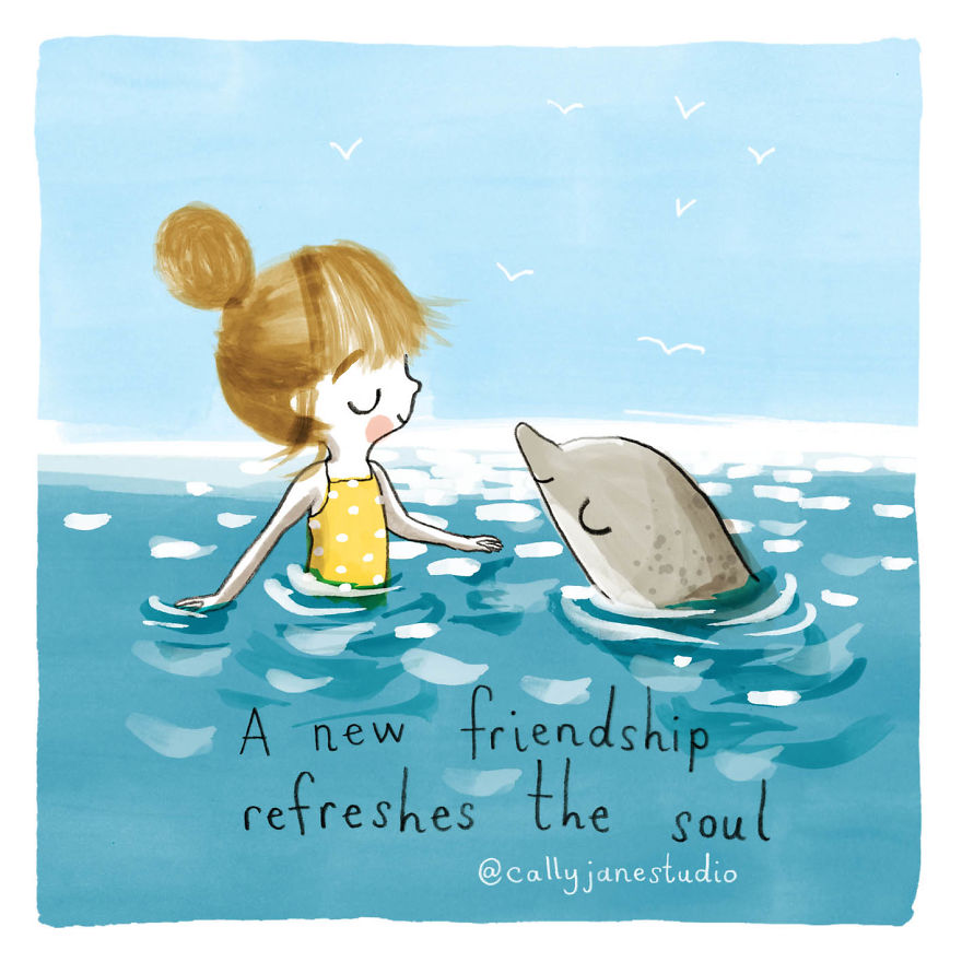 I Draw A Little Yoga Girl With Positive Messages To Remind Myself Of Self-Love And Self-Care (38 Pics)