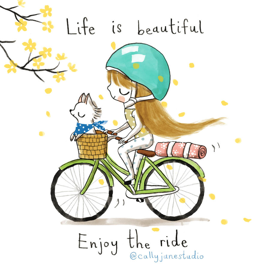 I Draw A Little Yoga Girl With Positive Messages To Remind Myself Of Self-Love And Self-Care (38 Pics)