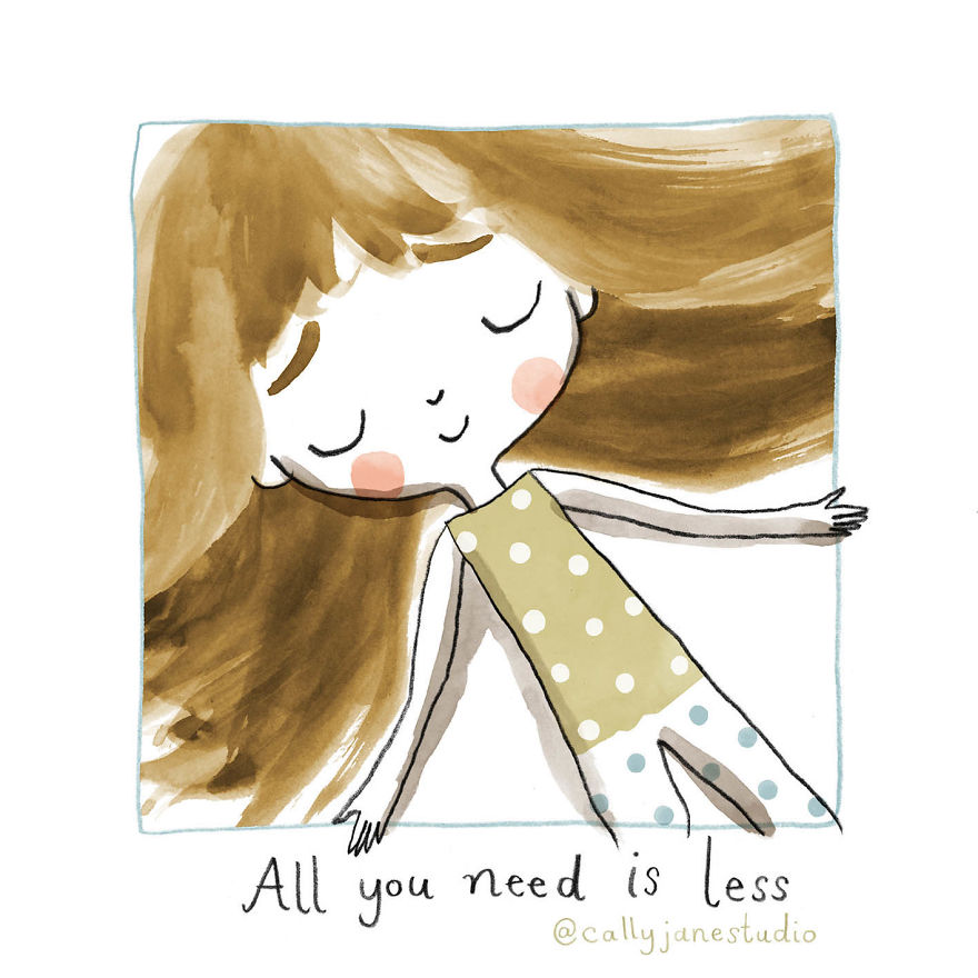 I Draw A Little Yoga Girl With Positive Messages To Remind Myself Of Self-Love And Self-Care (38 Pics)