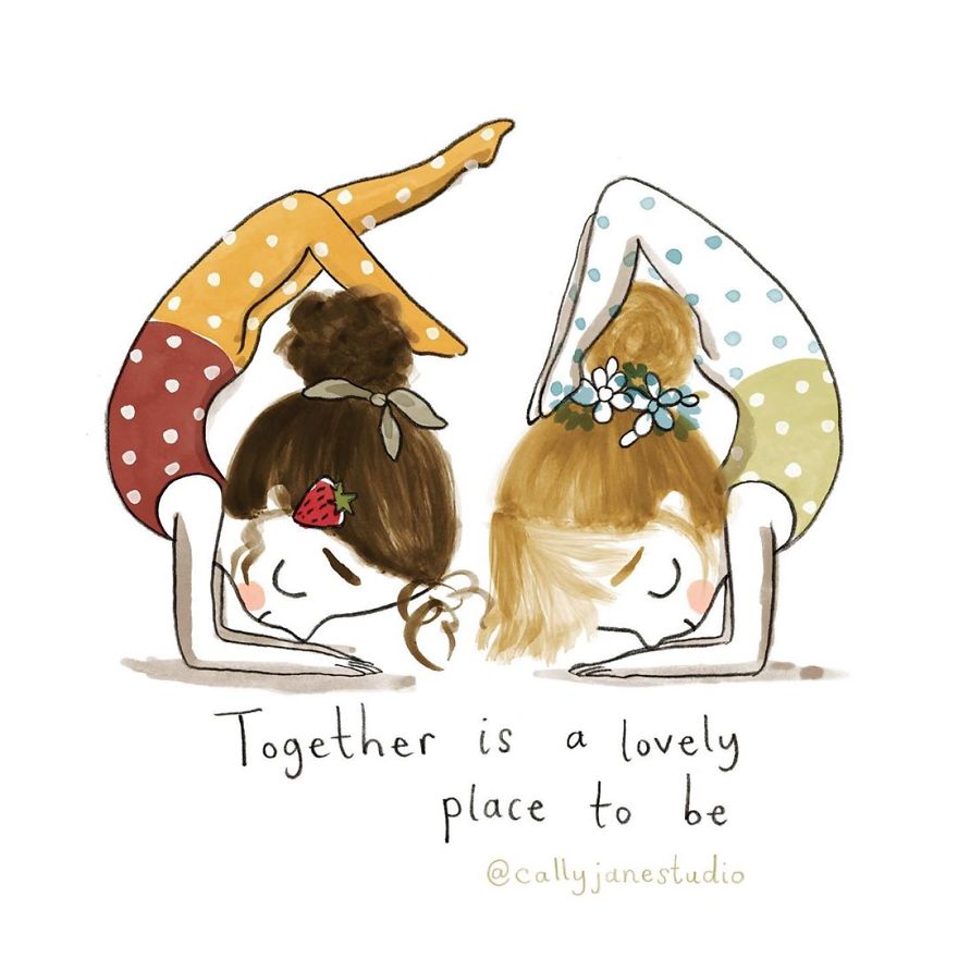 I Draw A Little Yoga Girl With Positive Messages To Remind Myself Of Self-Love And Self-Care (38 Pics)