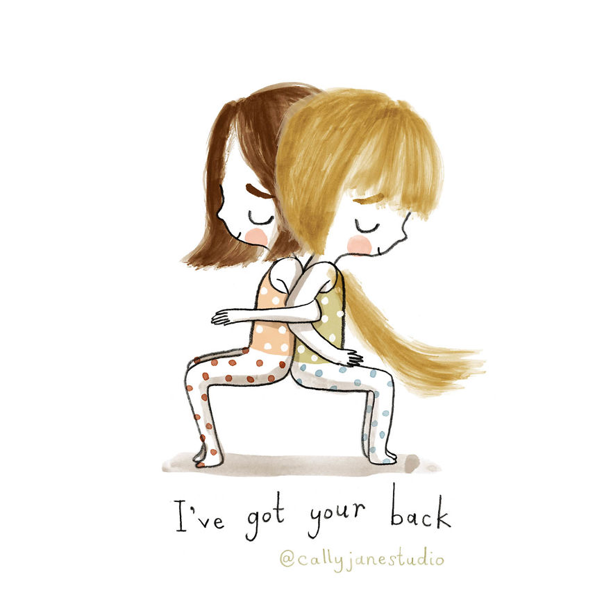 I Draw A Little Yoga Girl With Positive Messages To Remind Myself Of Self-Love And Self-Care (38 Pics)