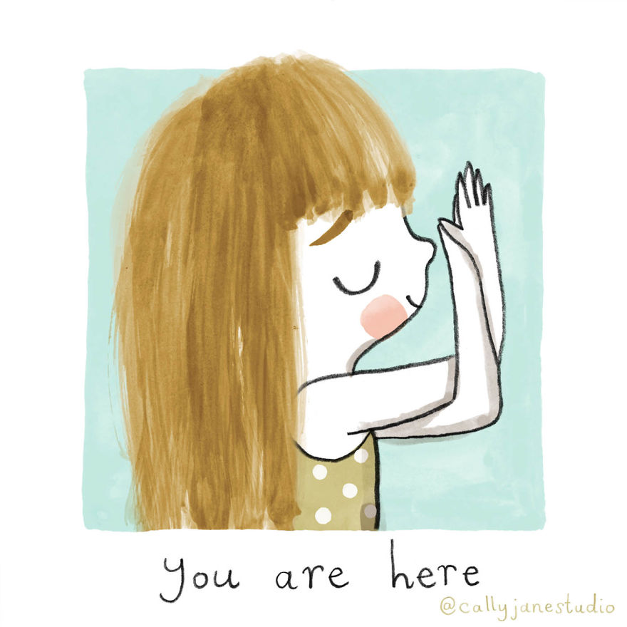 I Draw A Little Yoga Girl With Positive Messages To Remind Myself Of Self-Love And Self-Care (38 Pics)