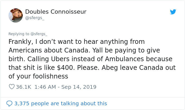 Guy Insults Canada, But This Girl Defends It With Some Truth Bombs That Get Over 1M Likes And Retweets Guy Insults Canada, But This Girl Defends It With Some Truth Bombs That Get Over 1M Likes And Retweets