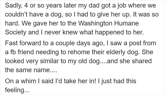 Woman Adopts A Senior Dog Because She Looked Like Her Childhood Puppy, Realizes It’s The Same Dog Woman Adopts A Senior Dog Because She Looked Like Her Childhood Puppy, Realizes It’s The Same Dog