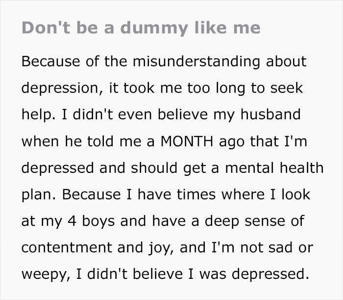 Severely Depressed Woman Misunderstood Her Symptoms, Says She’s Sorry For Not Seeking Treatment Sooner Severely Depressed Woman Misunderstood Her Symptoms, Says She’s Sorry For Not Seeking Treatment Sooner