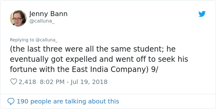Woman Shares 18th Century Student Disciplinary Records In Response To ‘Millennials Are The Worst’ Claim Woman Shares 18th Century Student Disciplinary Records In Response To ‘Millennials Are The Worst’ Claim