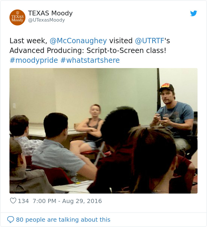 Matthew McConaughey Becomes A Full-Time Film Professor At The University Of Texas Matthew McConaughey Becomes A Full-Time Film Professor At The University Of Texas