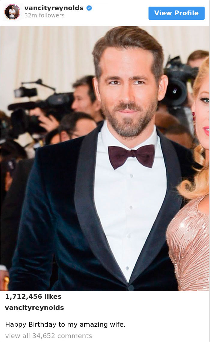 Ryan Reynolds Congratulates Wife Blake Lively On Her Birthday By Posting The Worst Pics Of Her And 5.6 Million People Love It Ryan Reynolds Congratulates Wife Blake Lively On Her Birthday By Posting The Worst Pics Of Her And 5.6 Million People Love It